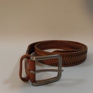 Tommy Bahama Men's Stretch Leather Belt, Tan Braid, 40"